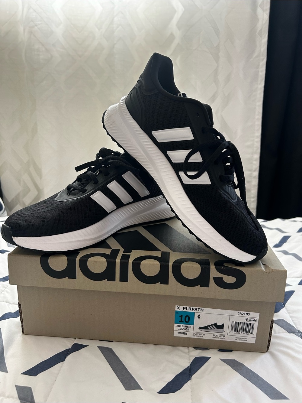 Adidas Women’s X_PLR PATH Black and White Running Sneakers  Size 10 New